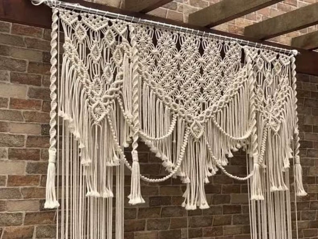 Macrame Wall Hanging Large Curtain, Bohemian Wedding Wall Arch Backdrop ...