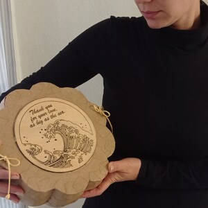 BLUE SOUL handmade paper mache urn for ashes, designed for biodegradable water or sea burial