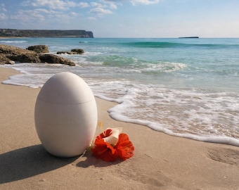 COCO-Urne: biologisch abbaubar und individuell gestaltbar für die Wasserbestattung – Verstreuung der Asche im Meer oder See. Nachhaltige Bestattungsurne.