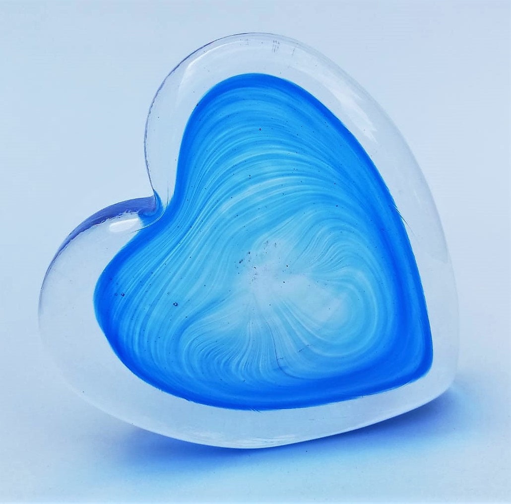 Heart Shaped Paperweights, Bright & Vivid Rainbow of Colours