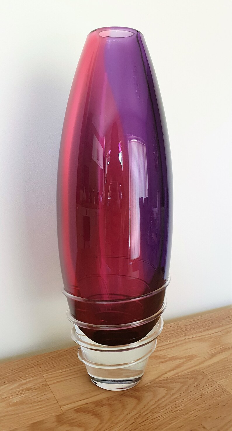 Hand Blown Glass 'aurora' Vases, a Rainbow of Bright Vivid Colours, a