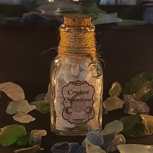 Crushed Moonstone Werewolf Potion Bottle Witch and Wizard Decor, Potion Ingredients