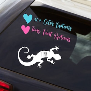 Personalized Gecko Lizard Vinyl Car Decals, Reptile Tank Decal