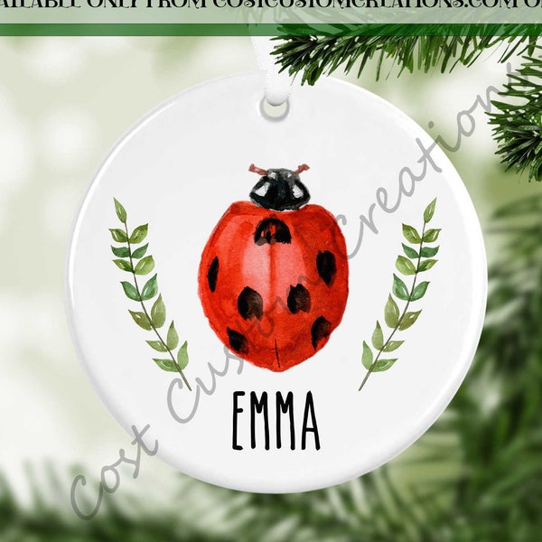 Ornement de Noël personnalisé Ladybug, Premier cadeau de Noël, Ornements pour bébé