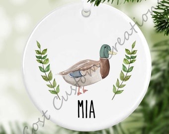 Personalized Mallard Duck Christmas Ornament,First Christmas Gift, Baby Ornaments, Farm Animals