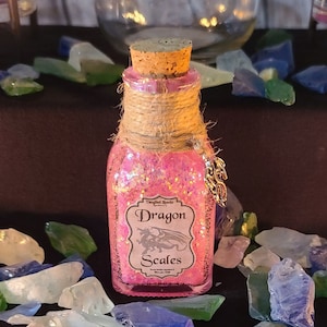 Dragon Scales Halloween Potion Bottle Decor Light Pink