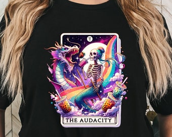 The Audacity Tarot Card Shirt, skeleton Tarot Card Tee, Tarot card shirt, tarot card Mystical Tarot,The audacity skeleton Tarot Card shirt
