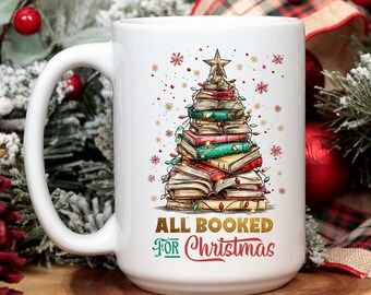 All Booked for Christmas Mug | Book Lover Gift | Reading Christmas Decor