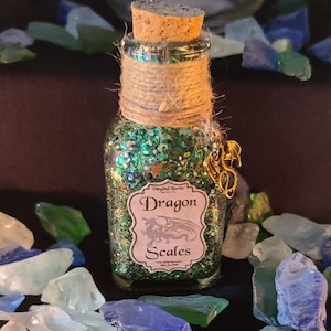 Dragon Scales Halloween Potion Bottle Decoración Verde y Oro