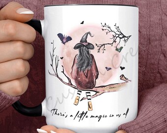 Theres Magic in All of Us  Watercolor Witch Mug
