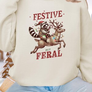 Raccoon Feral Festive Christmas Sweatshirt