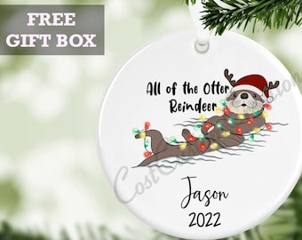 Otter Personalized Christmas Ornament Keepsake, Baby's First Christmas, Gifts for Kids, Personalized Gifts, Christmas Gifts