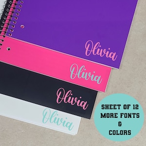 Back to School Supplies Vinyl Name Label Decal Stickers, Name Labels for School Kids, Daycare Labels, 1&quot; Height sticker Label