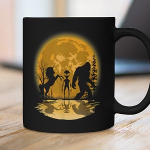 bigfoot, unicorn, alien, fishing, mug, coffee mug, unicorn mug, gifts under 25