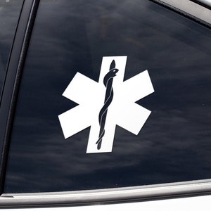 ems fast shipping, medic decal, laptop sticker, emt, star of life, emergency services, essential worker