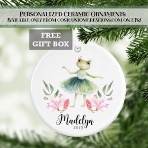 Ballet Frog Girls Personalized Christmas Ornament, Ballerina Ornament, Gifts for Kids, Personalized Gifts, Christmas Gifts,Dancer Gift