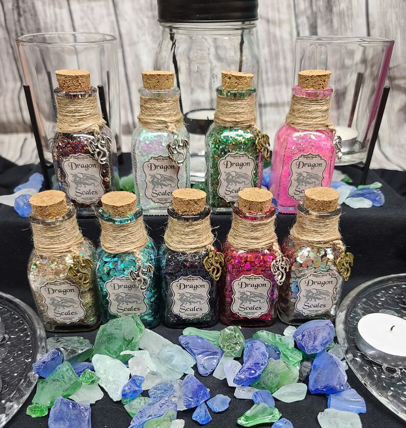 Dragon Scales Halloween Potion Bottle Decor Black Etsy