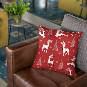 Reindeer, Christmas ,Throw Pillow Cover, Holiday Decor