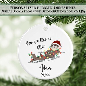 Otter Personalized Christmas Ornament Keepsake, Baby's First Christmas, Gifts for Kids, Personalized Gifts, Christmas Gifts