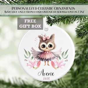 Ballet Owl Girls Personalized Christmas Ornament, Ballerina Ornament, Gifts for Kids, Personalized Gifts, Christmas Gifts, Dancer Gift