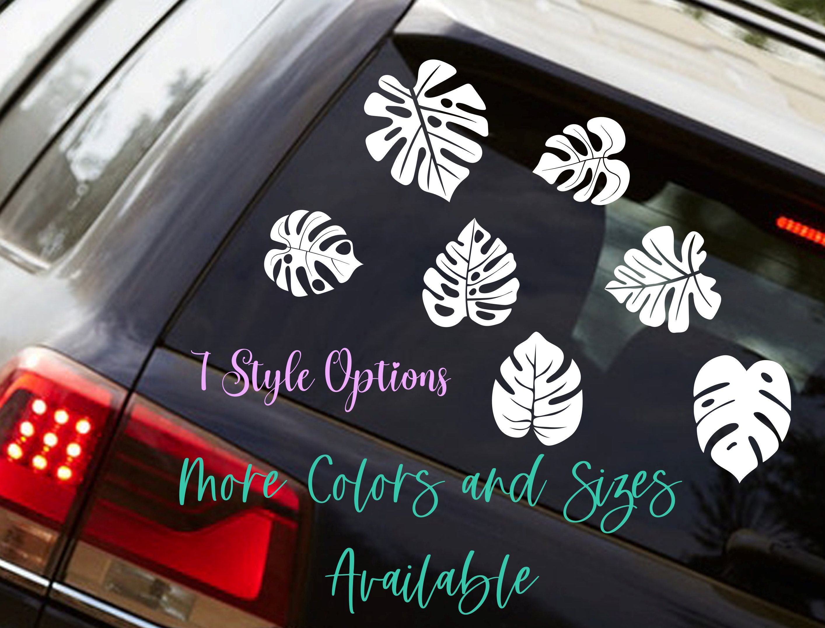 Monstera Leaf Decal, Car Decal, Window Decal, Flower Decal, Plant Decal ...