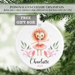 Ballet Lion Girls Personalized Christmas Ornament, Ballerina Ornament, Gifts for Kids, Personalized Gifts, Christmas Gifts, Dancer Gift