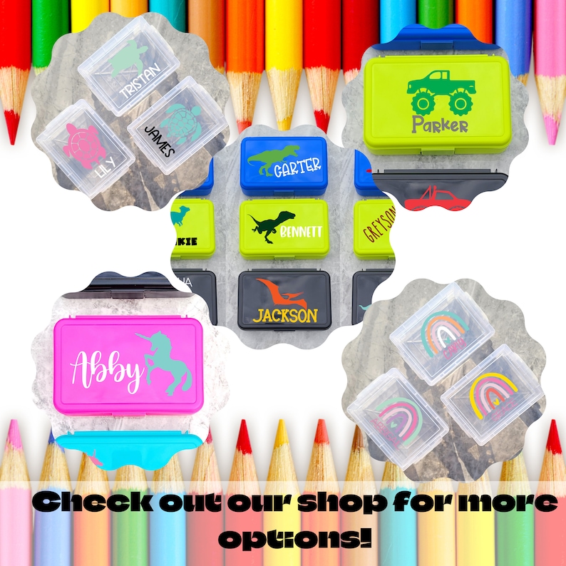 Back To School Pencil Case, Personalized Pencil Box, Girls School Supplies, Monogram Pencil Box, Personalized Storage Box image 8