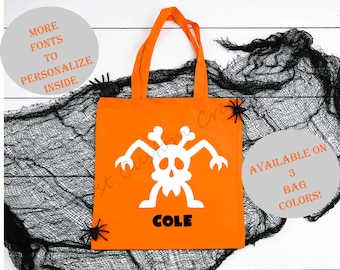 Bolsa de truco o trato de monstruo, bolsa de dulces para niños, bolsa de mano de Halloween personalizada