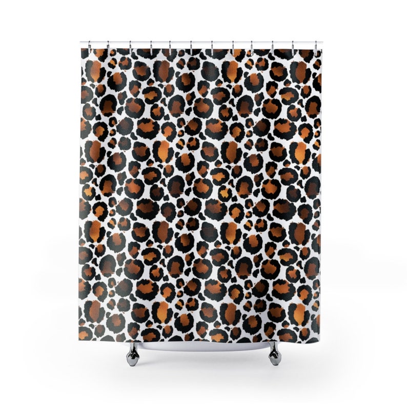 Leopard Print Shower Curtain Animal Print Shower Curtain Etsy UK