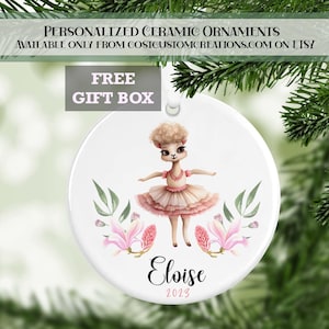 Ballet Llama Girls Personalized Christmas Ornament, Ballerina Ornament, Gifts for Kids, Personalized Gifts, Christmas Gifts, Dancer Gift