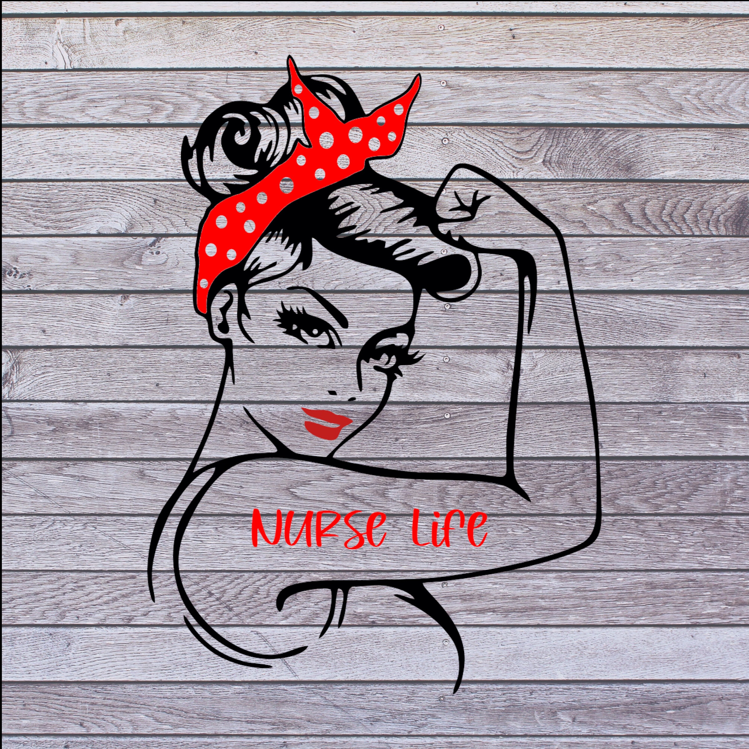 Rosie Pinup Mom Life Solid Color Car/Computer Decal 