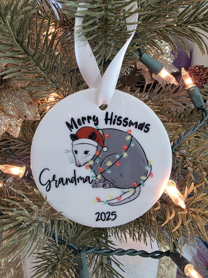 Merry Hissmas Opossum Ornament, Opossum Gifts, Kids Gifts, Personalized Gifts, Christmas Gifts, Funny Gifts image 6