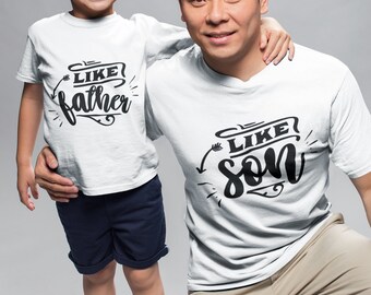 Daddy and Me Like Father Like Son Matching T-Shirts Fathers Day Gifts for Dad