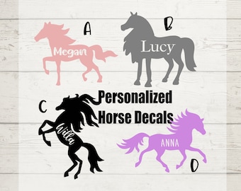 Personalizzato, Decalcomania per cavalli, Decalcomania in vinile, Decalcomania per auto, Adesivo per laptop, Cavallo, Equitazione