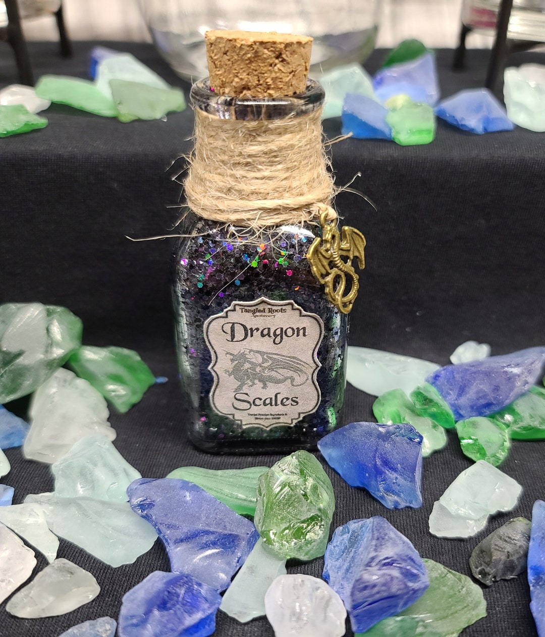 Dragon Scales Halloween Potion Bottle Decor Black Etsy