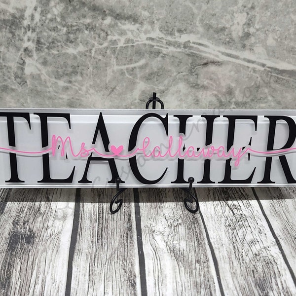 Signe du nom de l’enseignant, vignettes personnalisées de l’enseignant, cadeau d’appréciation de l’enseignant, cadeaux de l’enseignant