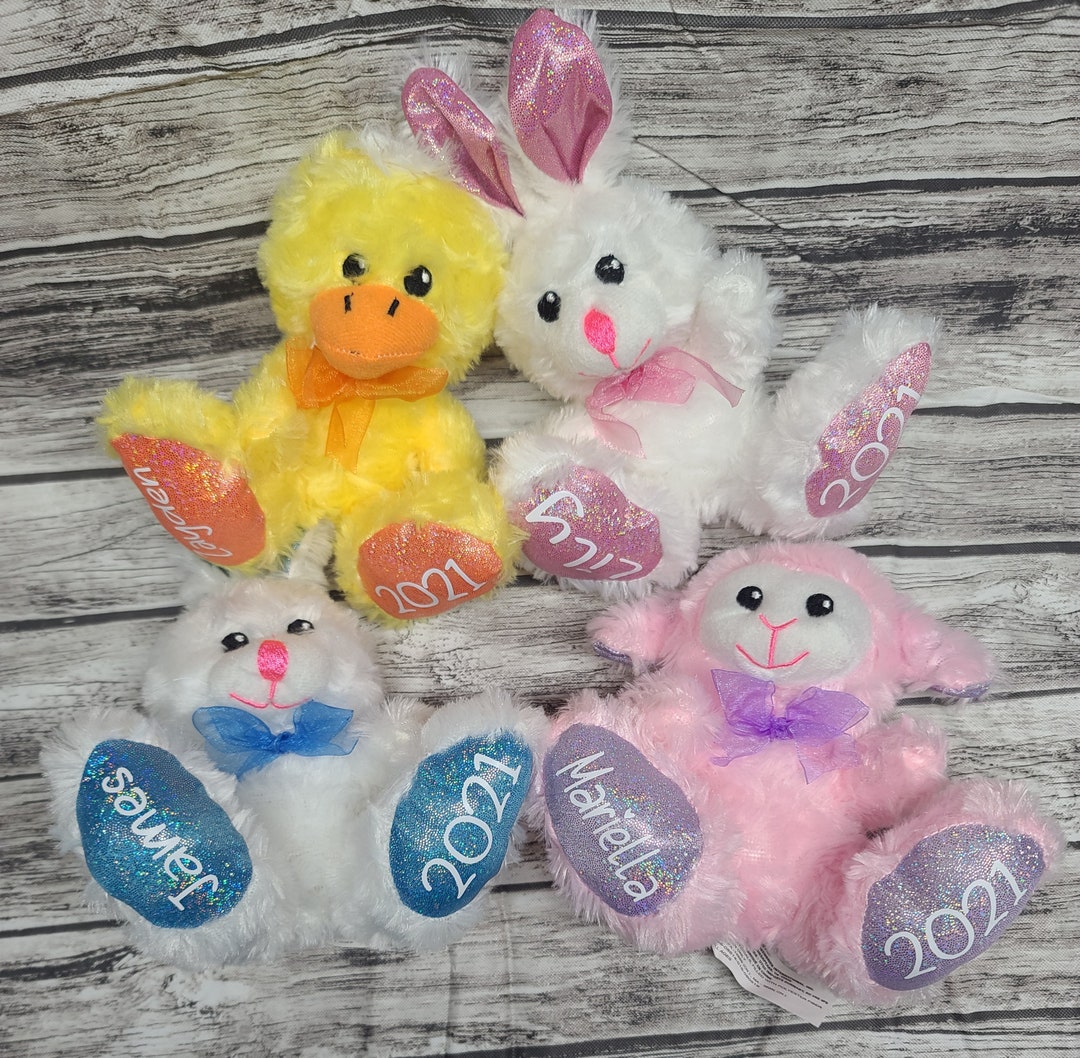 Personalized Easter Plush, Easter Basket Stuffer, Easter Bunny, Easter ...