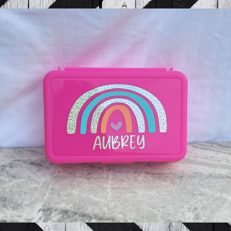 Back To School Pencil Case, Personalized Pencil Box, Girls School Supplies, Monogram Pencil Box, Personalized Storage Box image 4