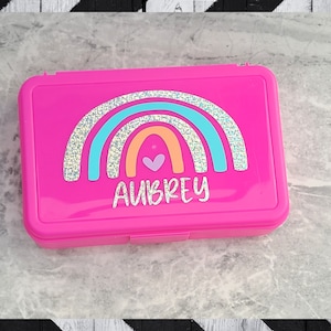 Terug naar school etui, gepersonaliseerd pennenbakje, schoolbenodigdheden voor meisjes, monogram pennenbakje, gepersonaliseerde opbergdoos