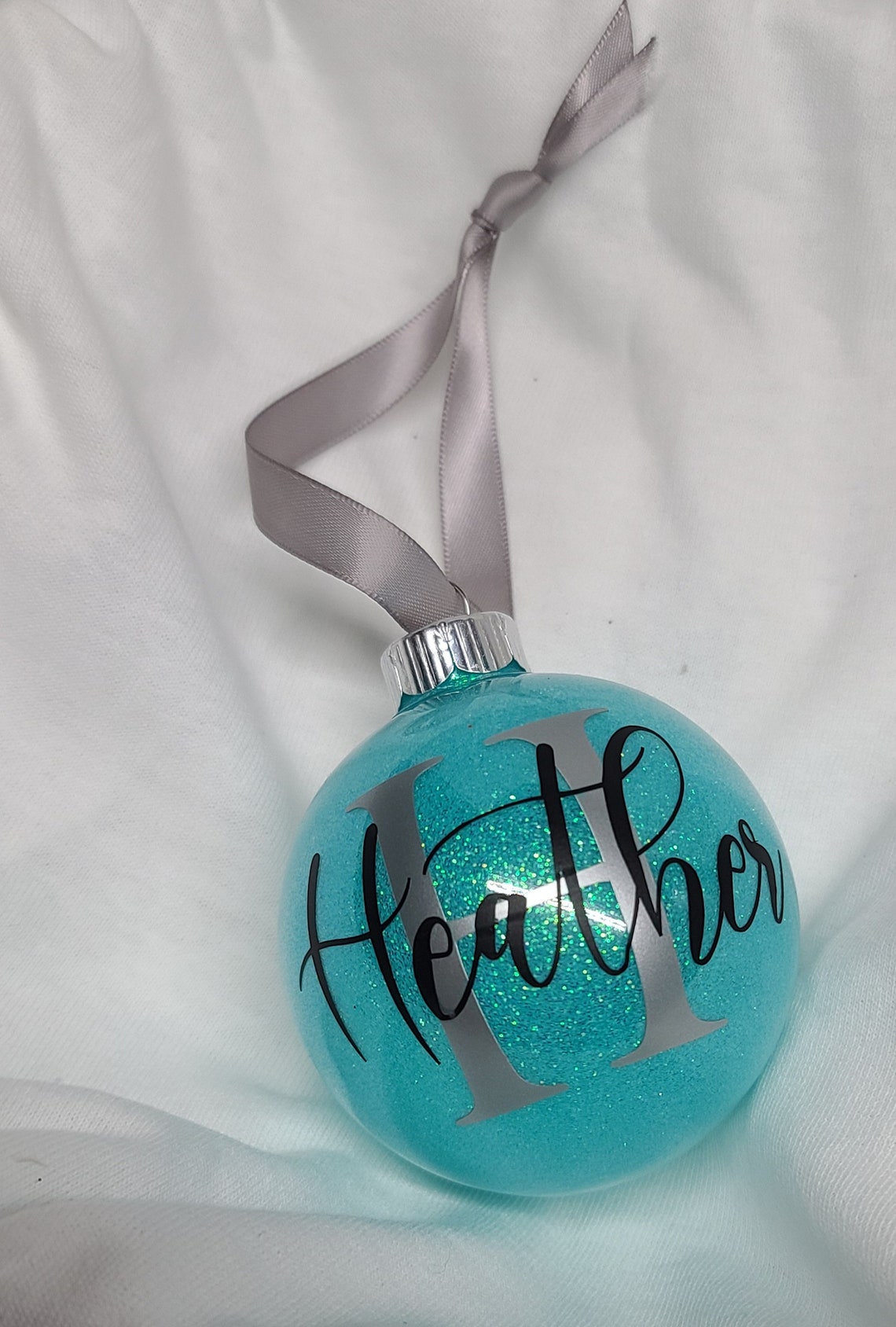 Personalized Glitter Christmas Ornaments Personalized Gifts Etsy