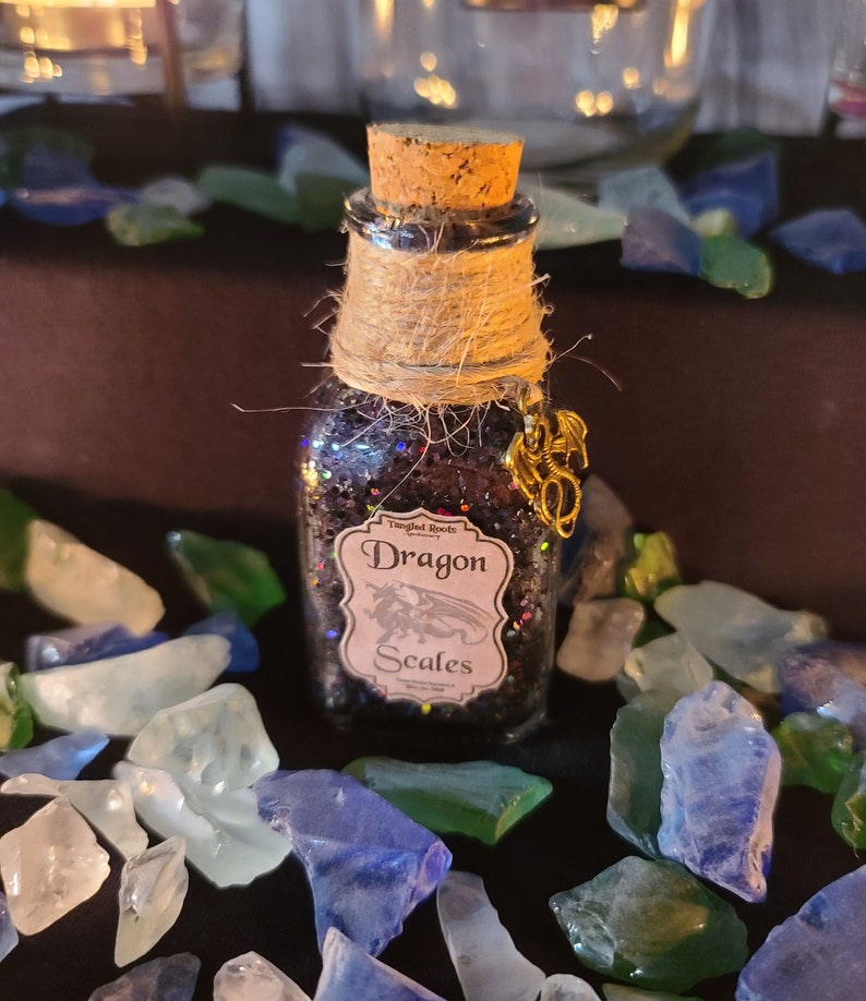 Dragon Scales Halloween Potion Bottle Decor Black Etsy
