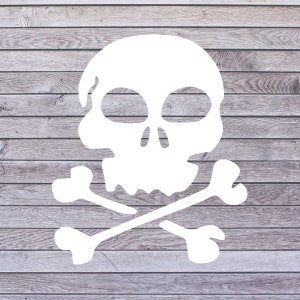 Skeleton Skull and Crossbones Classiic Vinyl Decal