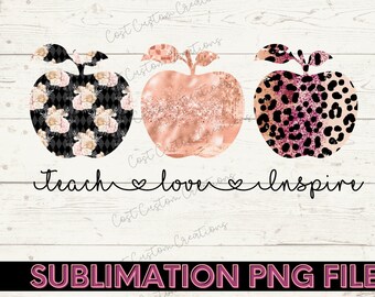 Sublimazione insegnante, disegni di camicia insegnante, disegni Png, apprezzamento dell'insegnante, download di sublimazione, insegnare l'amore inspire