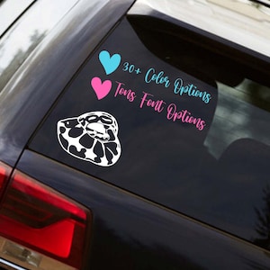 Ball Python Reptile Tank Decal, Car Decals, Custom Decals
