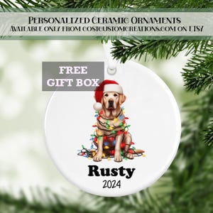 Dog Ornament, Pet Ornament, Pet Gift, Personalized Dog Gift, Holiday Ornament, Labrador Retriever