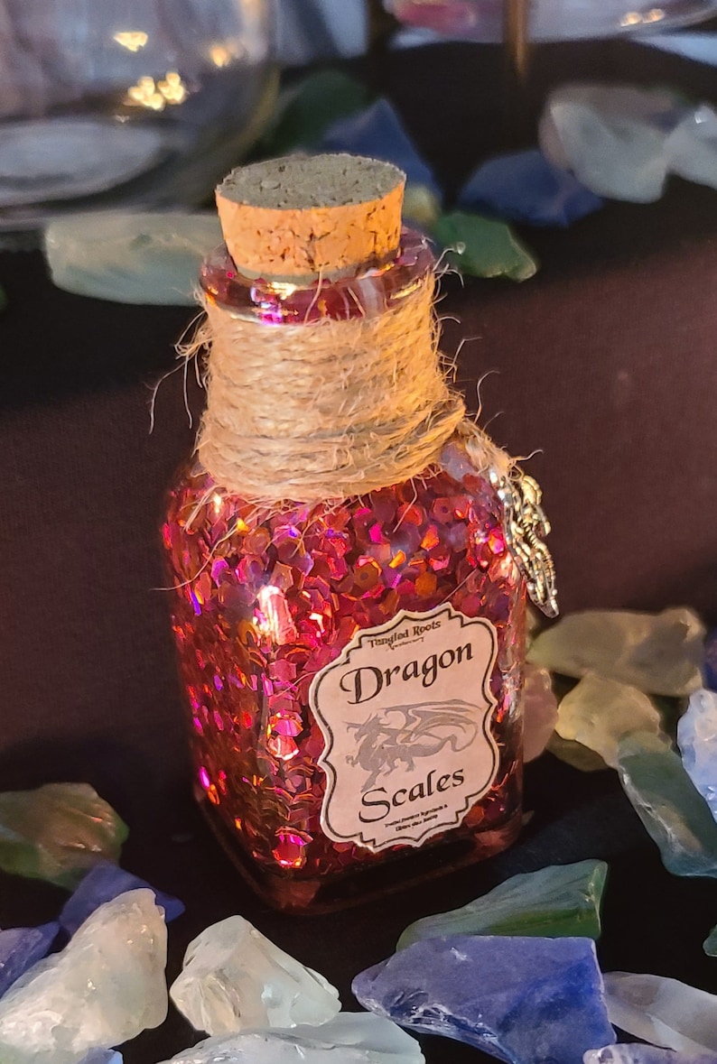 Dragon Scales Halloween Potion Bottle Decor Pink Etsy