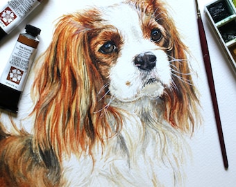 Custom Pet Portrait, Watercolor Painting, Custom Dog Portrait, Hand Painted from Your Photo