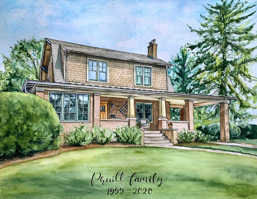 Custom Watercolor House Portrait: Hand-painted Home Illustration - Etsy