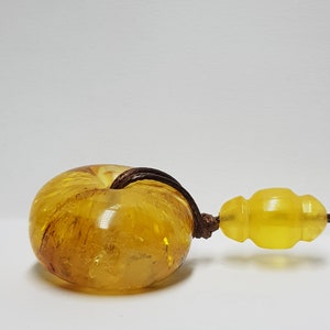 Amber donut,baltic amber,Amber donut with an amber bead, handmade