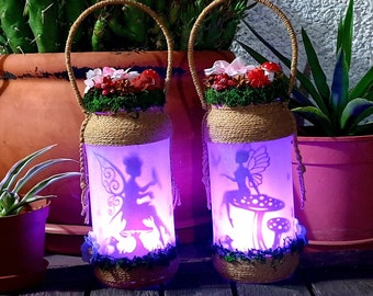 Vaso delle fate - Lanterna da giardino - Vaso delle fate - Luce notturna - Luce d'ambiente - Decorazione - Fantasia